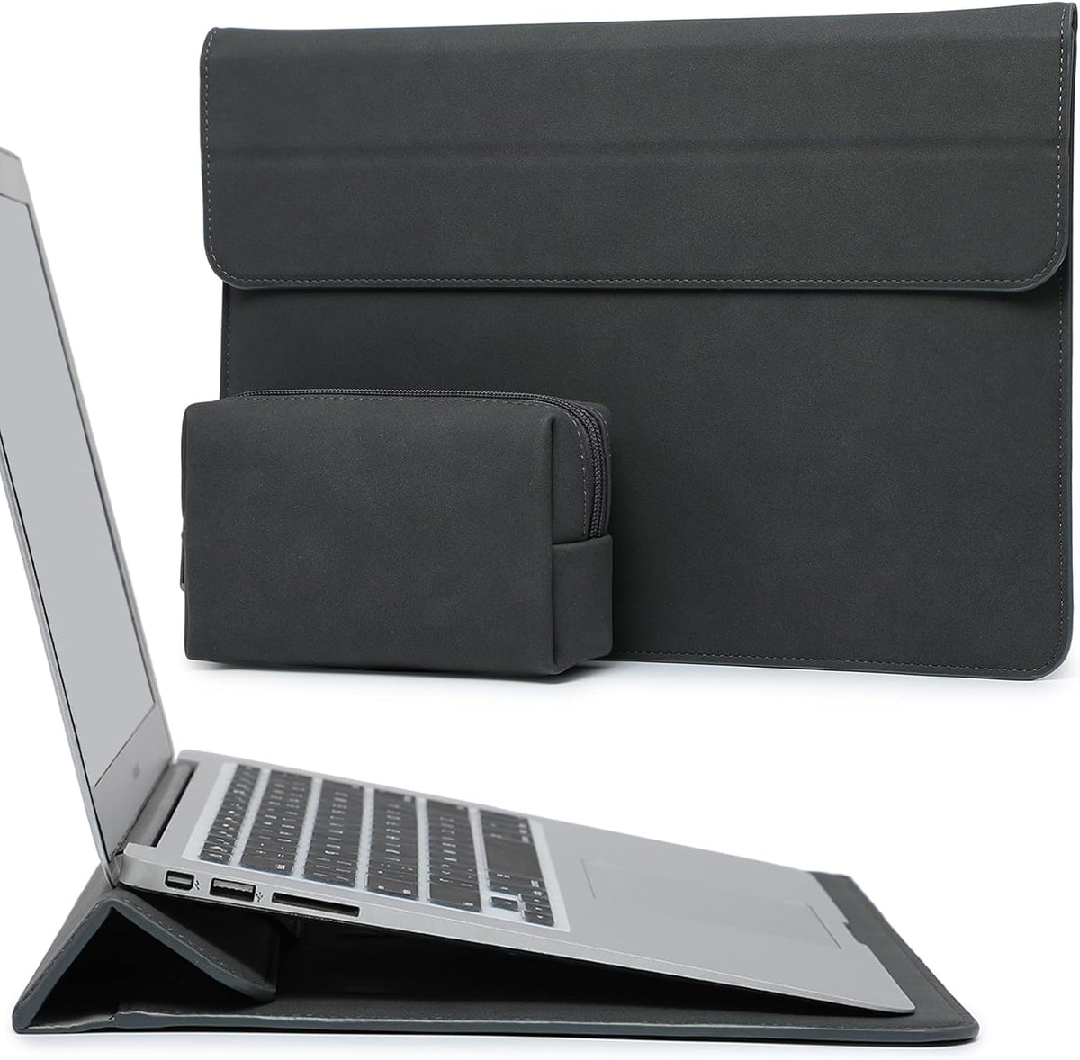 HYZUO 15-16 Inch Laptop Sleeve Case with Stand Feature for MacBook Pro 16 M4/M3/M2/M1 Pro/Max 2025-2019, XPS 15, MacBook Pro 15 2015-2012, Samsung Galaxy Book Flex/Pro 15, Space Gray
