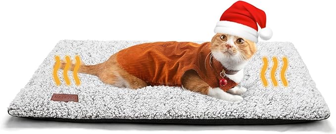 Self Warming Cat Bed Self Heating Cat Dog Mat 29.1 x 18.9 inch Extra Warm Thermal Pet Pad for Indoor Outdoor Pets with Removable Cover Non-Slip Bottom Washable