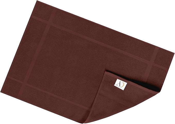 Ample Decor Cotton Bath Mats 34 X 20 Inches, 1350 GSM Oeko Tex Certified Solid Construction Thick & Plush, for Bathroom Floor, Shower – Brown