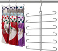 Scarf Hanger 2 Pack Scarf Hangers for Closet Organizer,6 Tiers Metal Space Saving Hanger with 360 Degree Hook,Mult Function Closet Organization for Scarves,Tank Top,Leggings