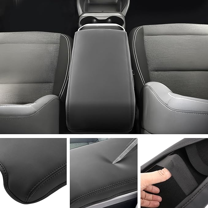 SXCY for 2025 2026 GMC Terrain Armrest Cover for 2025 2026 GMC Terrain Accessories 2025 2026 Terrain Center Console Cover 2025 Terrain Middle Console Cover (Thin Cover with Black Line)
