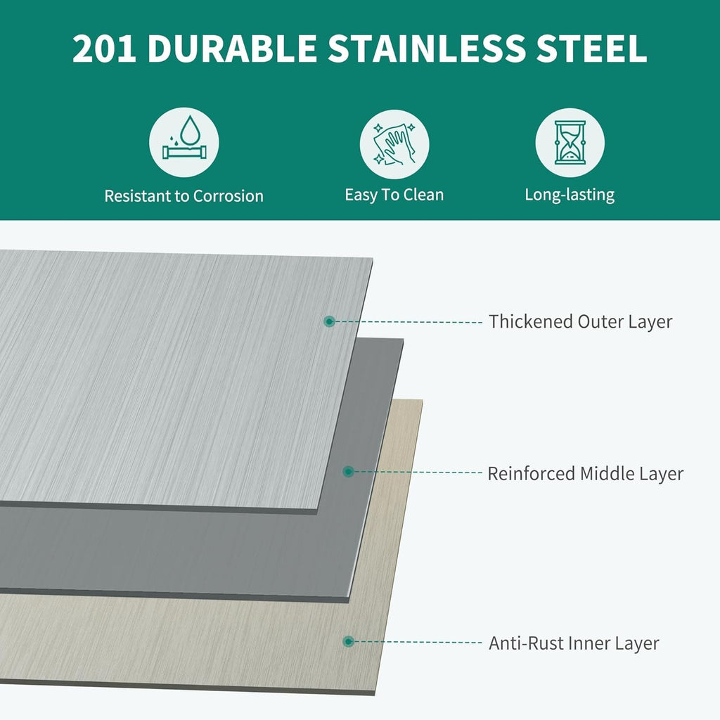 YITAHOME NSF Stainless Steel Shelves, 48"*18"*72" 5 Tier Storage Shelf, Heavy Duty Shelving for Kitchen Garage Office Restaurant Warehouse, 201 Bright Silver