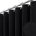 BTTN Fabric Shower Curtain, Linen Textured Heavy Duty Polyester Cloth Shower Curtain Set with Plastic Hooks, Black, 48x72