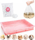 50 Disposable Cage Tray Liner Bags for Rabbits, Guinea Pigs & Birds | Pull-Over Tray Fit | Helps Contain Daily Mess | Faster Tray Changes | Less Scraping & Washing