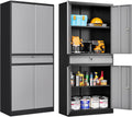 Metal Garage Storage Cabinet with Doors and Shelves, Lock, Drawer - 71" Lockable Steel Cabinet for Home, Office
