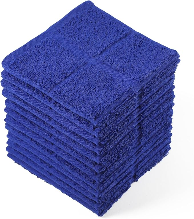 Glynniss Blue Dish Cloths Kitchen Highly Absorbent Navy Dish Rags 100% Cotton Dish Cloths for Washing Dishes, Cleaning (12pcs Blue)