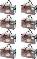 VENO 8 Pack Moving Bags, Comforter and Blanket Storage Bags for Closet, Moving Boxes, Boxes with Lids Alternative, College Dorm Packing Supplies, Foldable Heavy-Duty Tote with Window (Clear, 8 Pack)