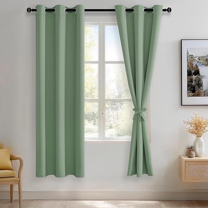JIUZHEN Light Sage Blackout Curtains