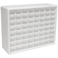 Akro-Mils 64-Drawer Plastic Drawer Storage Cabinet for Garage Organization, Bead Organizer, Building Bricks Storage, Teacher Toolbox, Makeup Organizer, 20" W x 6" D x 16" H, 10164 White