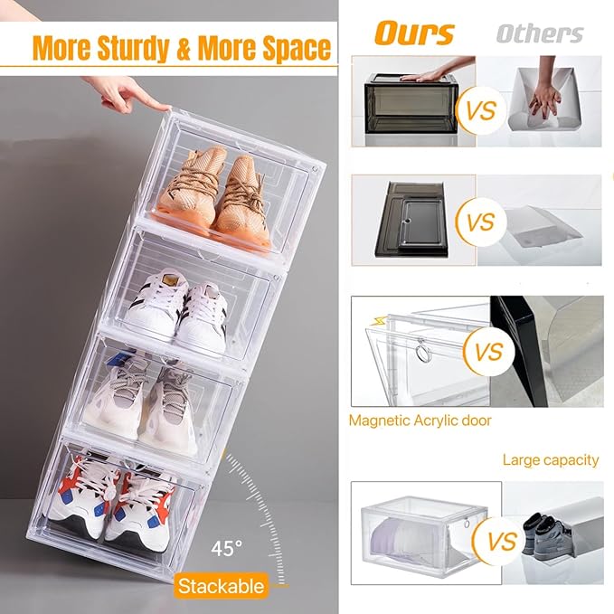 Attelite X-Large Clear Plastic Shoe Boxes