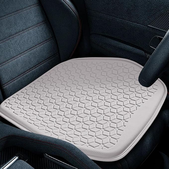 wuyaoyao Thin Gel Car Seat Cushion, Breathable Cooling Seat Cushions for Cars, Non-Slip & Comfortable Automotive Front Seats Cushion Pad for Driver, Chair Protector for Vehicle, Home, Office (Gray)