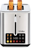 Trisiko® Touch Screen Toaster 2 Slice, Stainless Steel Smart Toaster