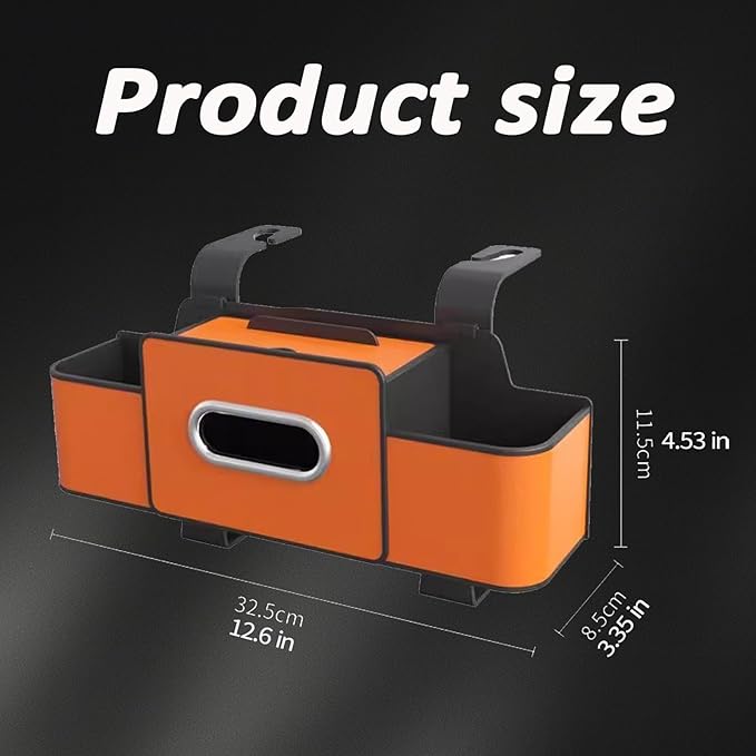 Upgraded Car Organizers and Storage Box, 1/2PCS Multifunctional Headrest Backseat Organizer with 2 Cup Holders, Tissue Box and Hooks, Smart Over-Seat Car Organizer for Most Vehicles (Brown*2)