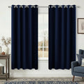 KOUFALL 72x63 Inches Long Navy Blue Blackout Curtains