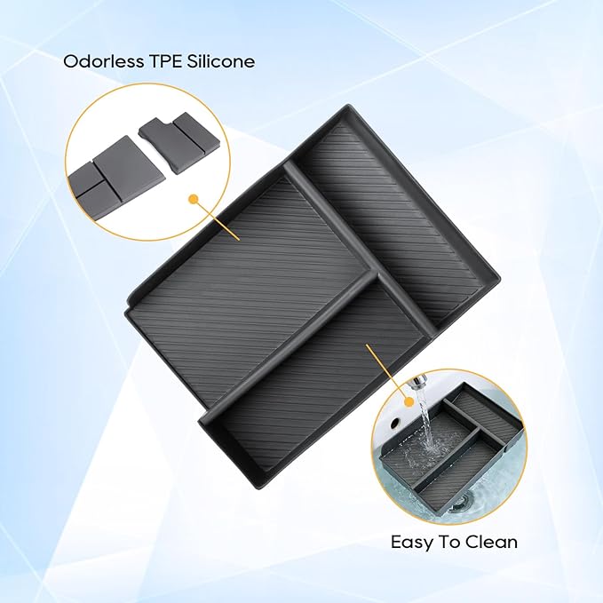 LFOTPP for Mazda CX-90 CX-70 Center Console Organizer for 2024 2025 2026 Mazda CX-90 CX-70 Middle Armrest Storage Tray Insert, OEM Fit, Non-Slip Waterproof 6PCS Interior Accessories