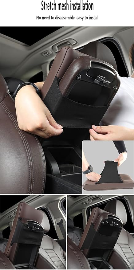 Car Armrest Cover Pad for Hyundai Santa FE 2021 2022 2023 2024 2025 Premium Leather Center Console Armrest Cushion Pad Anti-Scratch Waterproof Auto Interior Accessories Orange Style