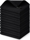 Homaxy 100% Cotton Waffle Weave Dish Cloths - 12 Pack Soft and Absorbent Dish Towels - 12 x 12 Inches Quick Dry Dish Rags - Black