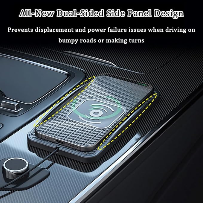 Wireless Car Charger Pad for Ford F150 2000-2025, Type-C/USB 20W Car Wireless Charger Non-Slip Phone Charging Pad Car Accessories,B 30cm Cable USB Plug