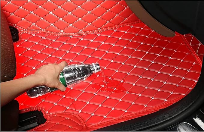 Custome Car Mats Accessories All Weather Floor mats Compatible with Automotive Floor Mats Passenger car mats (White Black)