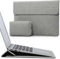 HYZUO 15 Inch Laptop Sleeve Case with Stand for MacBook Air 15 M4 A3241 M3 A3114 M2 A2941 2025-2023, 15" Surface Laptop 7/6/5/4, MacBook Pro 15 A1990 A1707 2019-2016, with Pouch, Light Gray