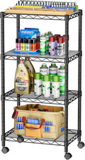 SINGAYE 4 Small Wire Shelves Kitchen Pantry Close Home Organizers and Storage Bathroom Shelf Laundry Room Organization Adjustable Book Metal Garage Shelving Unit