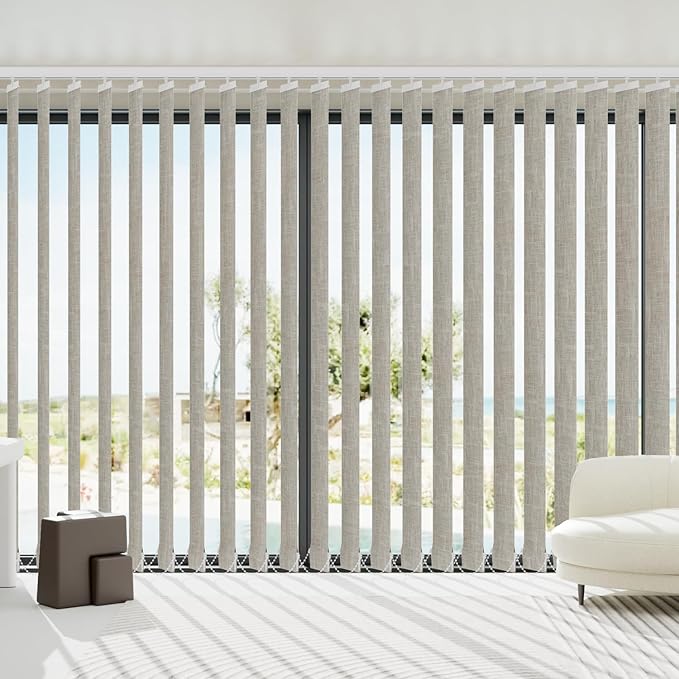 Blindify Motorized Vertical Blinds, Light Beige