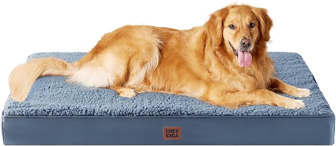 EHEYCIGA Orthopedic XL Dog Beds for Extra Large Dogs with Removable Washable Cover, Spa Blue, 44x32