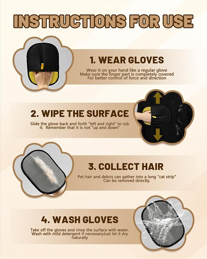 2Pcs Electrostatic Pet Hair Remover Glove for Dogs & Cats Newly Upgraded 2-in-1 Reusable Electrostatic Pet Hair Remover Tool Multipurpose Grooming and Massage Gloves for Clothing Couch Carpet Car Seat