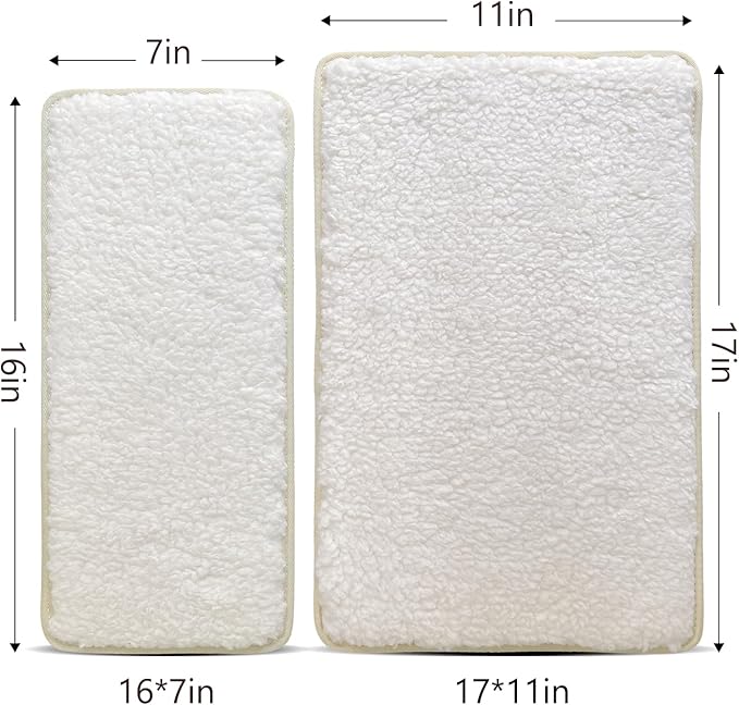 Replacement Pad for Dog Carrier Cat Carrier Pet Carrier, Plush and Rattan Mats, Double-Sided, Dog Bed Mat Crate Mat Kennel Pad 2-Pack 17" * 11"
