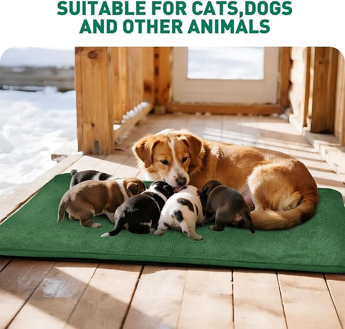 PETNF Outdoor Pet Heating Pads for Dog,Soft Electric Blanket Auto Temperature Control,Heated Mat for Dog House,Whelping Supply for Pregnant New Born Stray Feral Cat Puppy,Safe