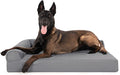 Furhaven Orthopedic Dog Bed for Large Dogs w/ Removable Bolsters & Washable Cover, For Dogs Up to 95 lbs - Pinsonic Quilted Paw L Shaped Chaise - Titanium, Jumbo/XL