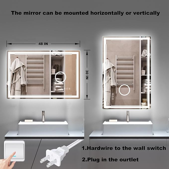 30''X48'' LED Bathroom Mirror