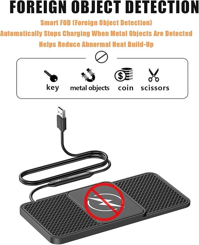 Wireless Car Phone Charger for Kia Optima GT/T-GDI, Type C/USB 20W Fast Charging Pad, Non-Slip Charging Station for Travel Home Office Desk, Lightweight, USB