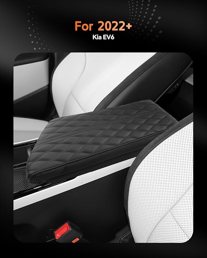 CDEFG for Kia EV6 2022-2025 Center Console Cover Armrest Box Cover for EV6 (Light, Light Long Range, Wind, GT-Line, GT) 2022 2023 2024 2025 Accessories Arm Rest Protector