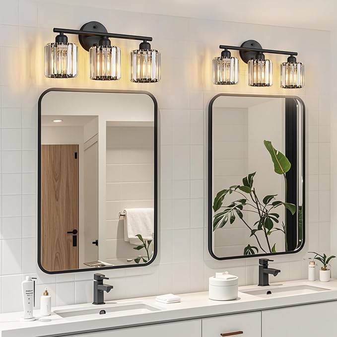 FDPBY Modern 3 Light Crystal Vanity Light, Compatible