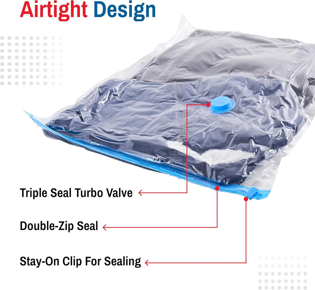 10-Pack Variety Vacuum Storage Bags for Comforters, Blankets & Clothes – Vacuum Sealed Compression Bags with Hand Pump – Space Saver Storage Bags for Bedding,Travel & Organization (2S, 2M, 3L & 3XL)