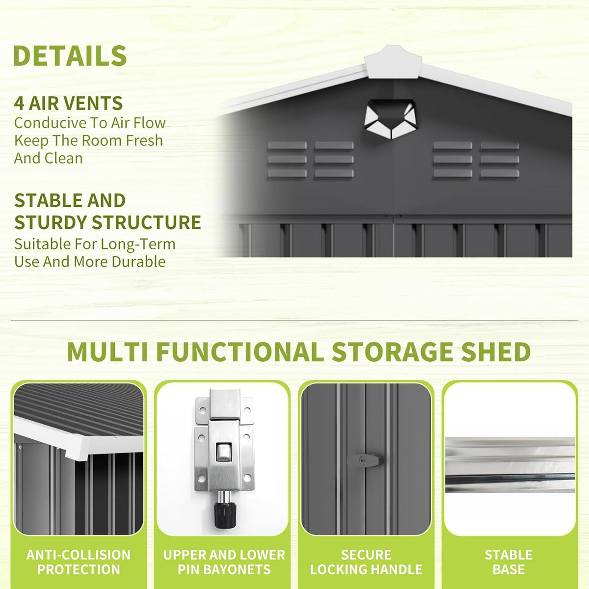 10x14 FT Outdoor Storage Shed,Metal Tool Sheds,Waterproof Outside Storage Shed,Large Storage Building with Lockable Door