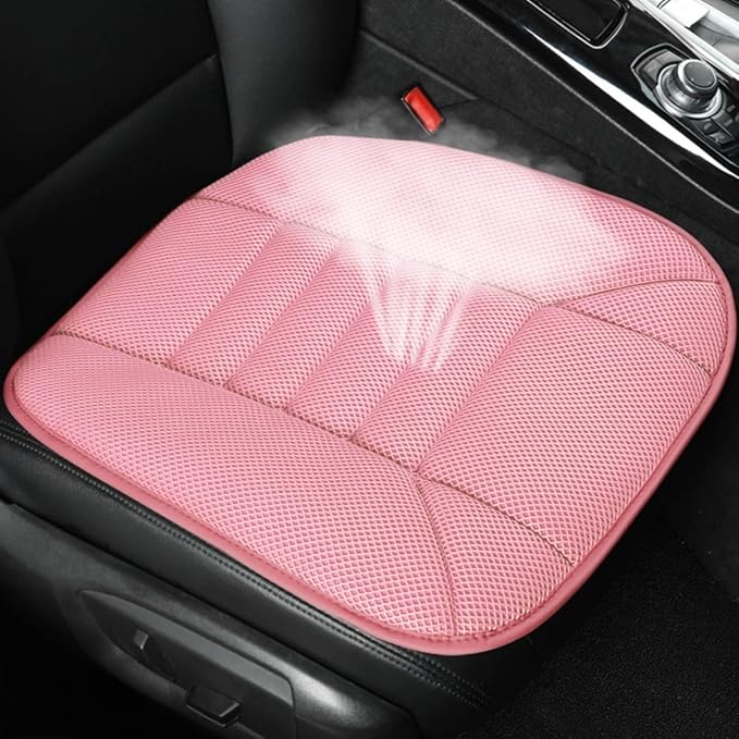 Mesh Car Seat Cushion for Driving, Summer Cooling Breathable 3D Air Car Seat Pad for SUV Pickup Truck Or Office Chair (Pink)