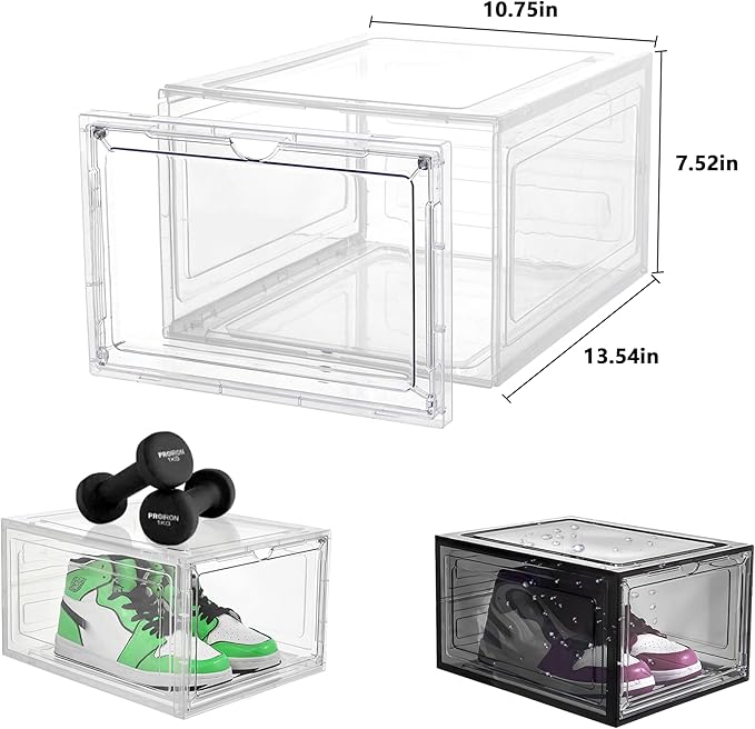 Attelite Upgrade 12pack Shoe Box Storage Containers, Thicken Sturdy Clear