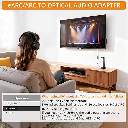 Neoteck ARC/eARC Audio Extractor, HDMI ACR Audio to Optical Extractor