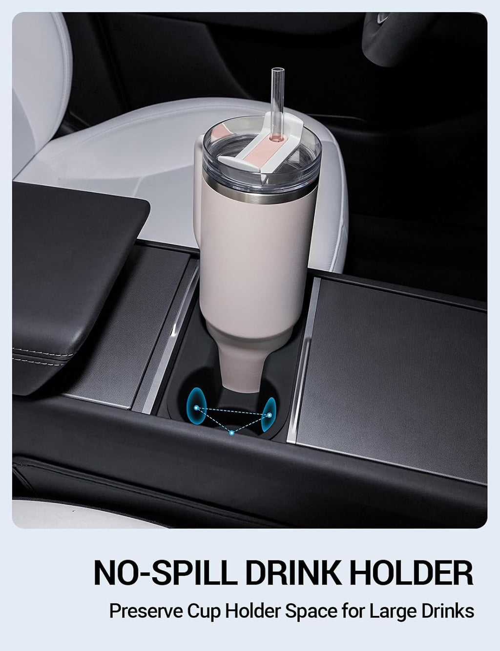 Motrobe 2026 Tesla Model Y Tesla Model 3 Center Console Organizer Tray Cup Holder Magnetic Armrest Hidden Storage Box Model 3 Highland Model Y Juniper (Standard/Premium/Performance) Accessories 4PCS