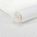 FIFTY FEET 18"x96" Non-Adhesive Shelf Liner for Kitchen Cabinets and Drawers, Washable Non-Slip PVC Cabinet Liner (White Circle)(1 Roll)