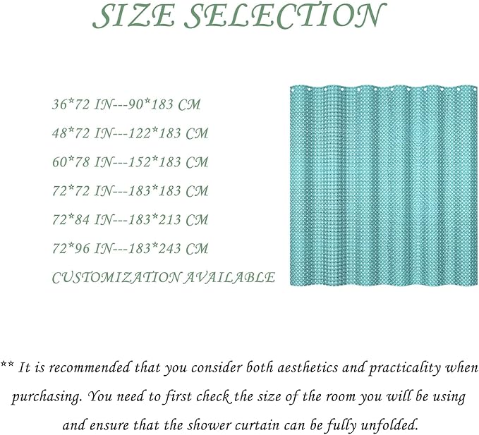 ggaimwf 48x72 Inch Solid Color Shower Curtain for Bathroom Waffle Bath Water Resistant Fabric Curtains Tiff-Any Blue Modern Thick Shower Stall Curtain with Metal Hooks