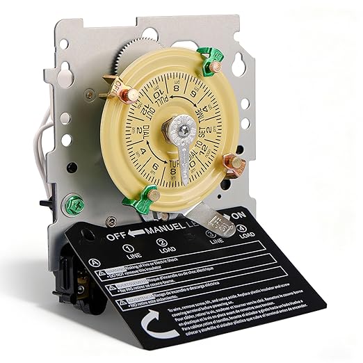 T104M Mechanical Timer Switch, 208-277 VAC 5HP 40A DPST Pool Pump Timers