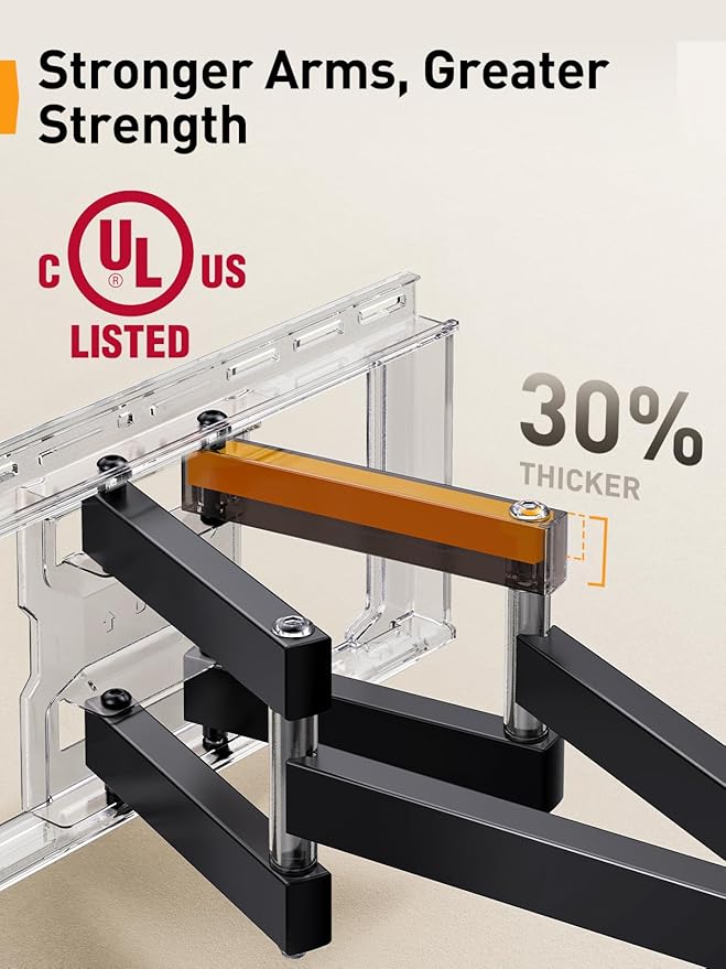 Perlegear UL Listed Full Motion TV Wall Mount