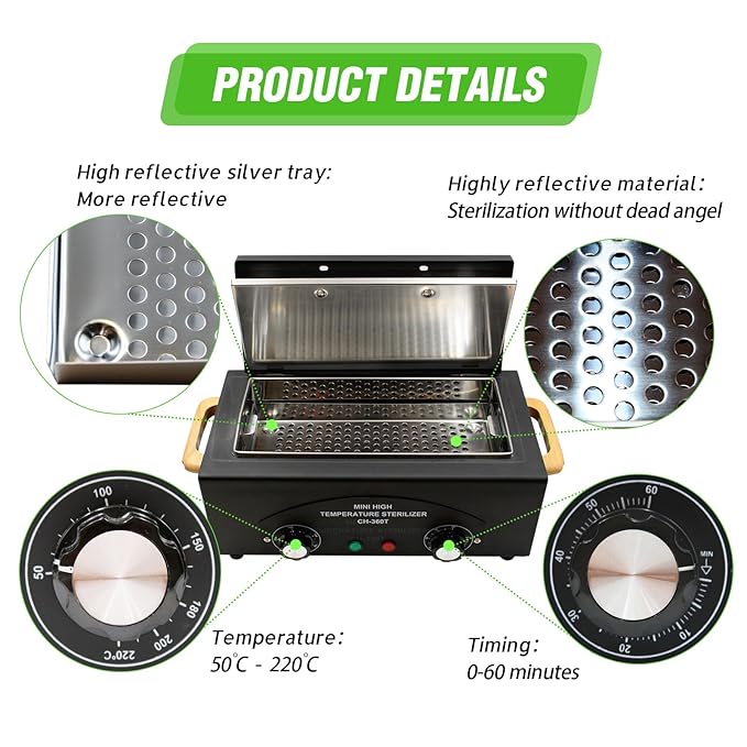 High Temperature Metal Tool Cleaning Box, 110V 300W 1.5L