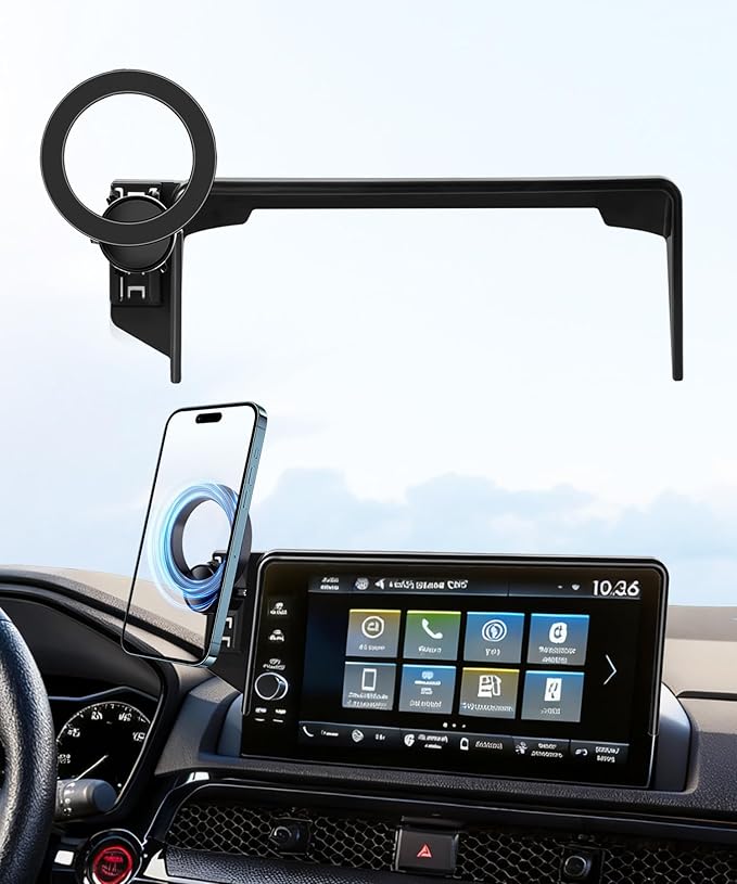 MaserWeller Car Phone Holder for Honda HR-V HRV 2023-2026 Accessories/CR-V CRV 2023 2024 2025 2026 Accessories 7/9-inch Screen Fixed Clip,Phone Mount Compatible with MagSafe, 360° Cell Phone Holder