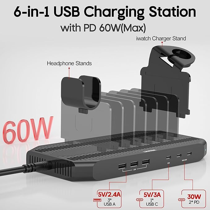 Unitek USB C Charging Station for Multiple Devices Apple