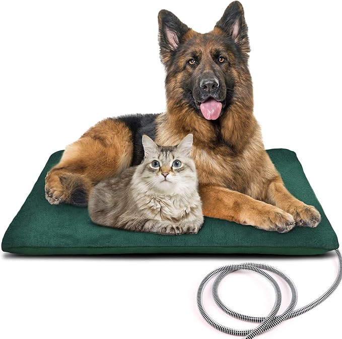 PETNF Outdoor Heated Pet Bed with Waterproof Cover,Pet Heating Pads for Dog,Soft Electric Blanket Auto Temperature Control,Heating Mat for Dog House Cabin Cot Doorway,Rescue Cats