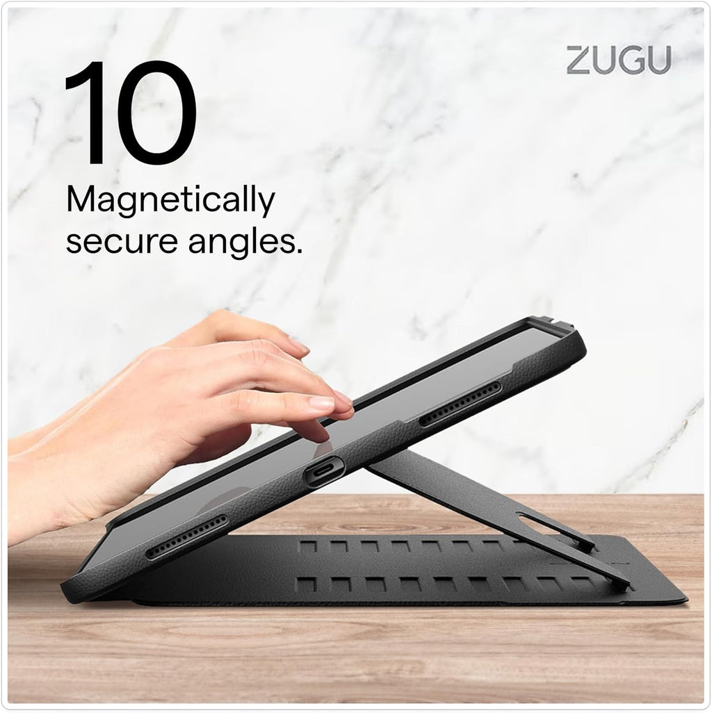 ZUGU Case for iPad Pro 12.9 Case 5th / 6th Generation Stand 2021/2022, Slim Protective Cover with Wireless Apple Pencil Charging, Magnetic Stand & Sleep/Wake Magnetic Cover, Stealth Black